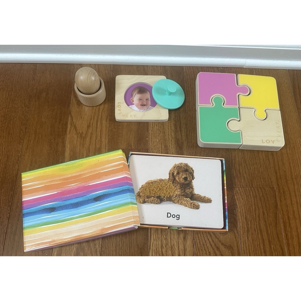 Lovevery Baby Chunky Wooden Puzzle Pincer Egg in a Cup Texture Cards Puzzle LOT